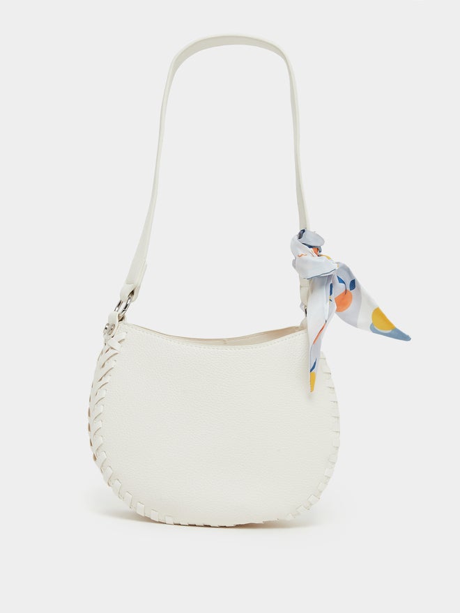 Styli Styli Stitch Detail Shoulder Bag with Printed Scarf  - Image 3