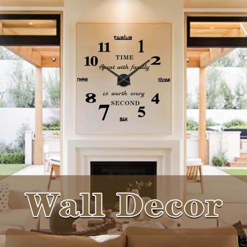 VANGOLD Large DIY Wall Clock Modern 3D Wall Clock with Mirror Numbers Stickers for Living Room Office Decorations Gift - Image 3