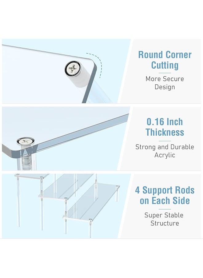 erorex Acrylic Display Risers 3 Tier Perfume Organizer Stand Clear Cupcake Stand Holder Large Shelf Risers For Figures Dessert Shelves For Party 30*20*15Cm  - Image 3
