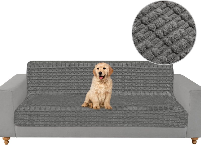 Foxdecor Couch Cover Sofa Covers Washable, Dog Bed Cover Couch Covers for 3 Cushion Couch Sofa Pet Friendly, Dog Couch Cover Furniture Covers for Pets.(Dark Grey 58x82 inch) - Image 1