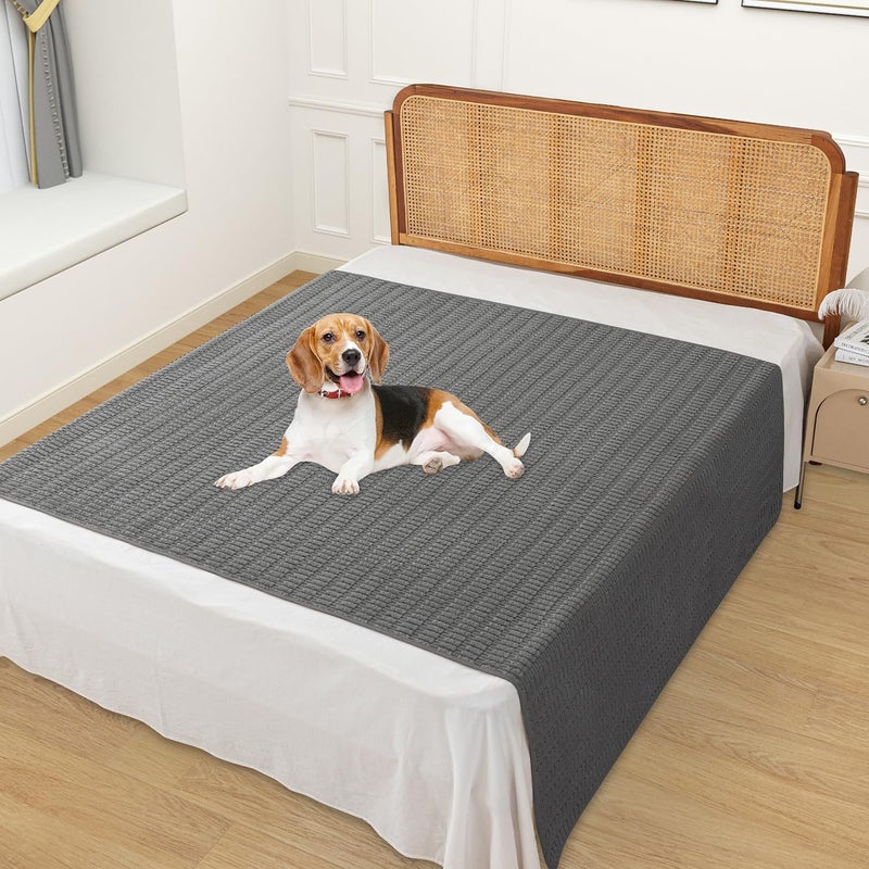 Foxdecor Couch Cover Sofa Covers Washable, Dog Bed Cover Couch Covers for 3 Cushion Couch Sofa Pet Friendly, Dog Couch Cover Furniture Covers for Pets.(Dark Grey 58x82 inch) - Image 2