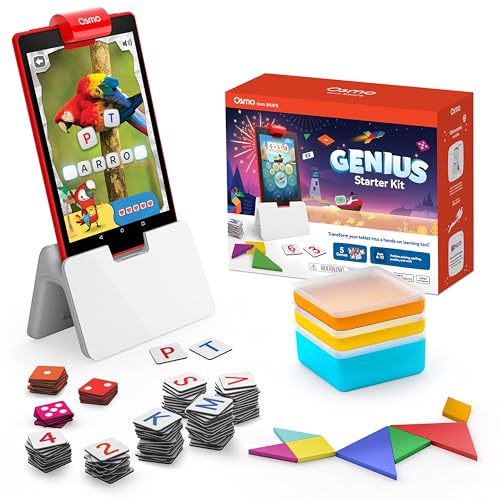 Osmo مجموعة أوزمو جينيوس للبدء لجهاز فاير تابلت 5 - ألعاب تعليمية للأطفال من 6 إلى 10 سنوات - الرياضيات، التهجئة، الإبداع، المزيد من هدايا STEM للأطفال الأولاد والبنات - ألعاب فاير تابلت 5 - Image 1