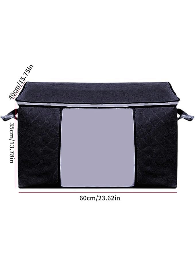 3 Pieces Large Capacity Sized Bags Clothes Storage Organizers Foldable, durable, and space-saving with See-Through Window and Carry Handles - Image 2