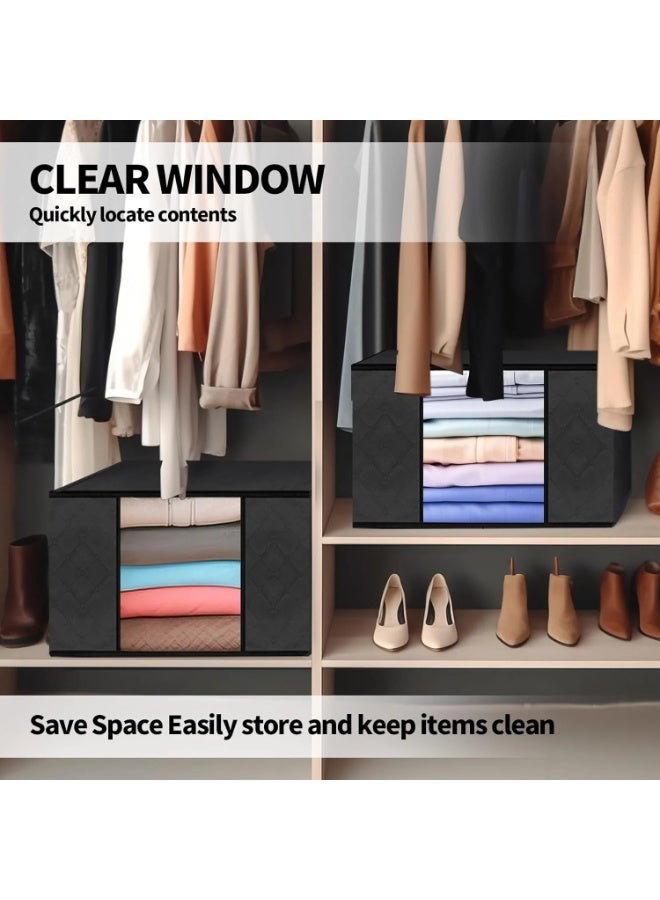 3 Pieces Large Capacity Sized Bags Clothes Storage Organizers Foldable, durable, and space-saving with See-Through Window and Carry Handles - Image 5