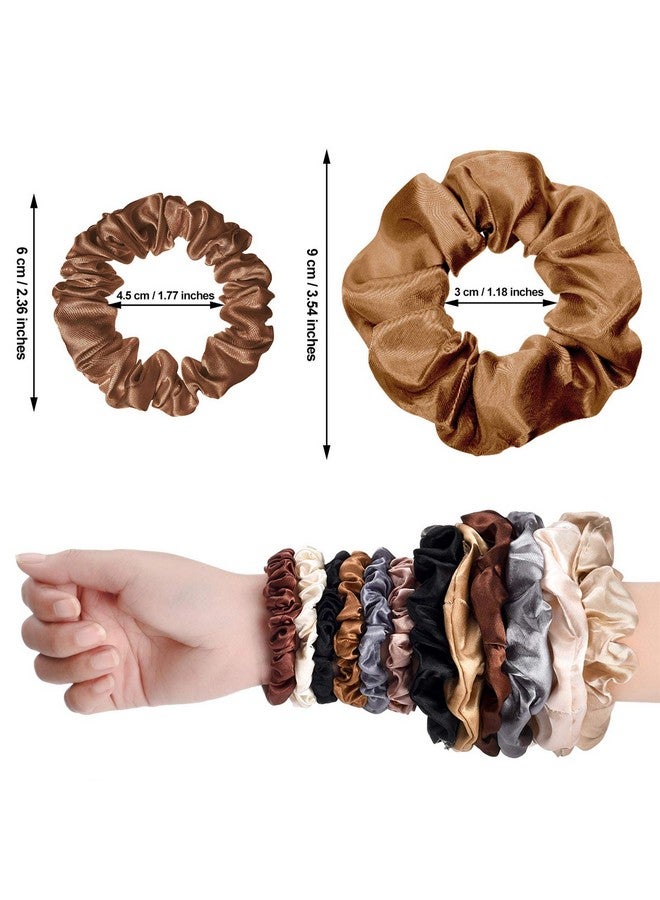 Hanaive 48 Pieces Satin Hair Scrunchies Silk Scrunchies Elastic Hair Bands Scrunchy Hair Ties Ropes Skinny Hair Ties Scrunchies Ponytail Holder For Women Girls Hair Accessories Decor (Lovely Color) - Image 4