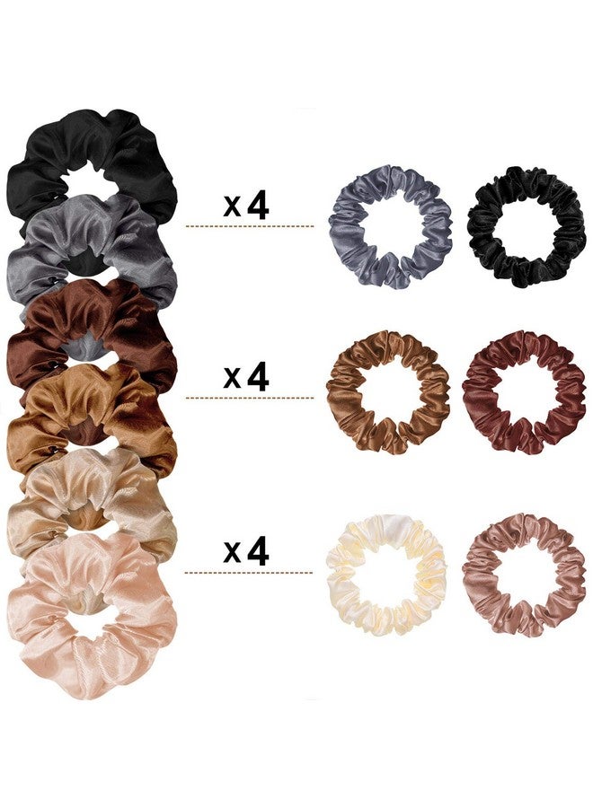 Hanaive 48 Pieces Satin Hair Scrunchies Silk Scrunchies Elastic Hair Bands Scrunchy Hair Ties Ropes Skinny Hair Ties Scrunchies Ponytail Holder For Women Girls Hair Accessories Decor (Lovely Color) - Image 3