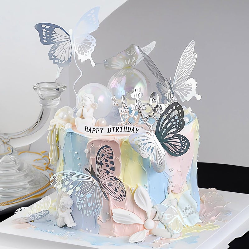 Ptyism 110 Pcs Cake Decorating Butterflies,Butterfly's Cake Decorä¸¨Butterfly Decorations for Cakes for Suitable for Girls Butterfly Theme Party Cake Decorations Etc - Image 2
