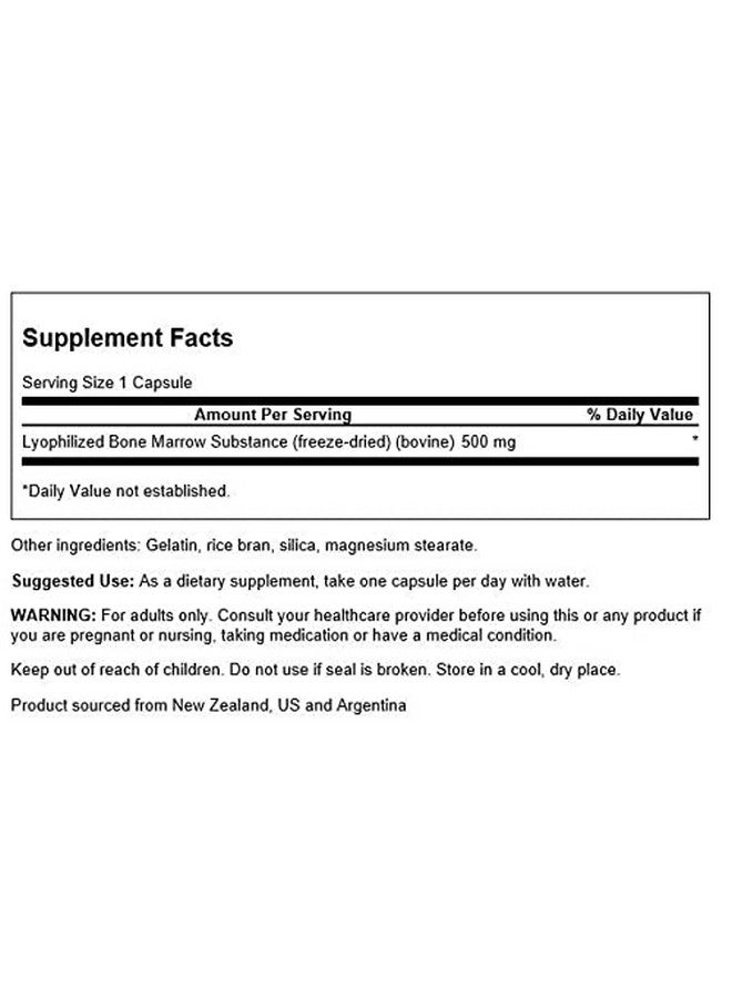 SWANSON Raw Lyophilized Bone Marrow Substance 500 Milligrams 60 Capsules - Image 3