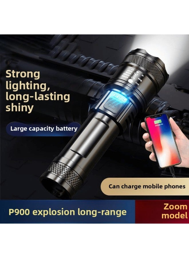 Flashlight Strong Light Burst Bright Portable Rechargeable Flashlight Long Endurance Strong Light Flashlight Powerful