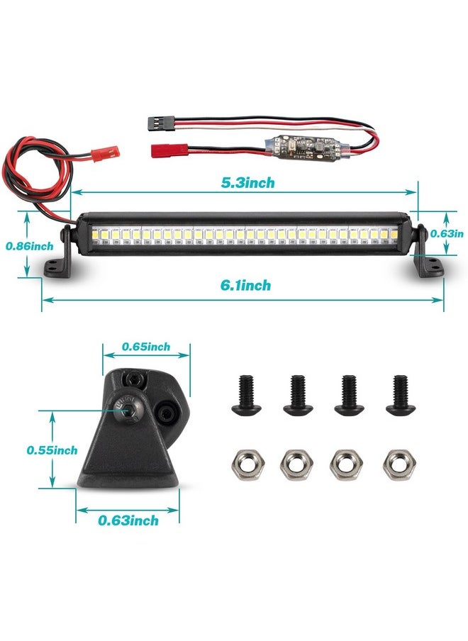 Zhongzhen Rc Light Bar 30 Led 5.3 Inch Aluminum Rc Lights Rc Crawler Accessories For Axial Scx10 Traxxas Trx4 Trx6 Arrma Senton Redcat Gen7 1/8 1/10 Scale Rock Crawler Truck Rc Car Roof Light Kit Zhongzhen  - Image 3
