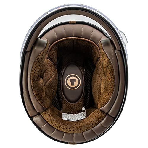 Torc خوذة دراجة نارية كاملة الوجه للبالغين من TORC T1 - تصميم رجعي (أسود غير لامع، صغير) - Image 5