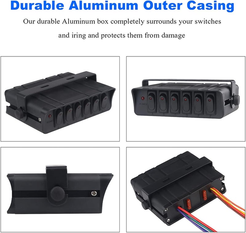 Wivplex 4 Gang Rocker Switch Panel for Marine and Automotive - Image 3