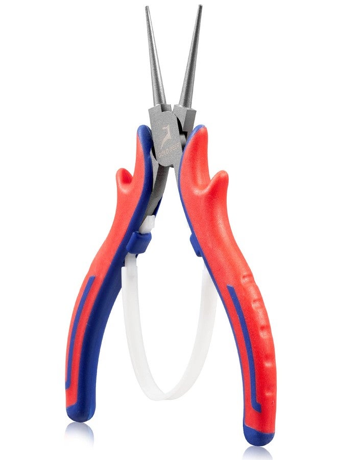 GOLD DEER 5" Mini Round Nose Pliers for Jewelry Making Micro Wire Looping Pliers, CRV Steel Body with Teflon Finish and Professional Handle, Jewelry Making Supplies for Memory Wire Wrapping Beading - Image 1