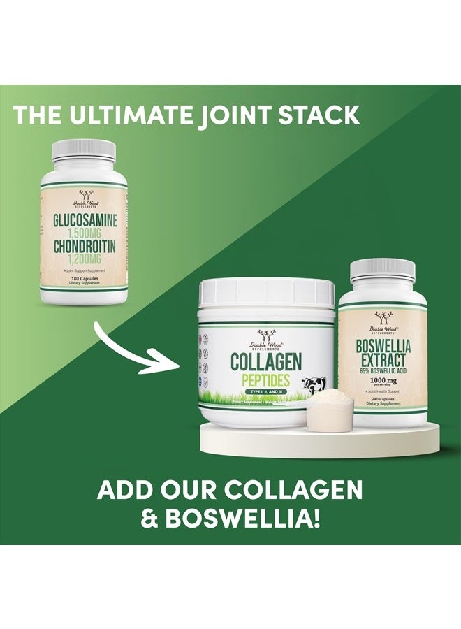Double Wood Supplements Glucosamine Chondroitin Triple Strength (1,500mg Glucosamine Sulfate, 1,200mg Chondroitin) 180 Tablets, Two Month Supply (Joint Support Supplement) Gluten Free, Non-GMO by Double Wood  - Image 2