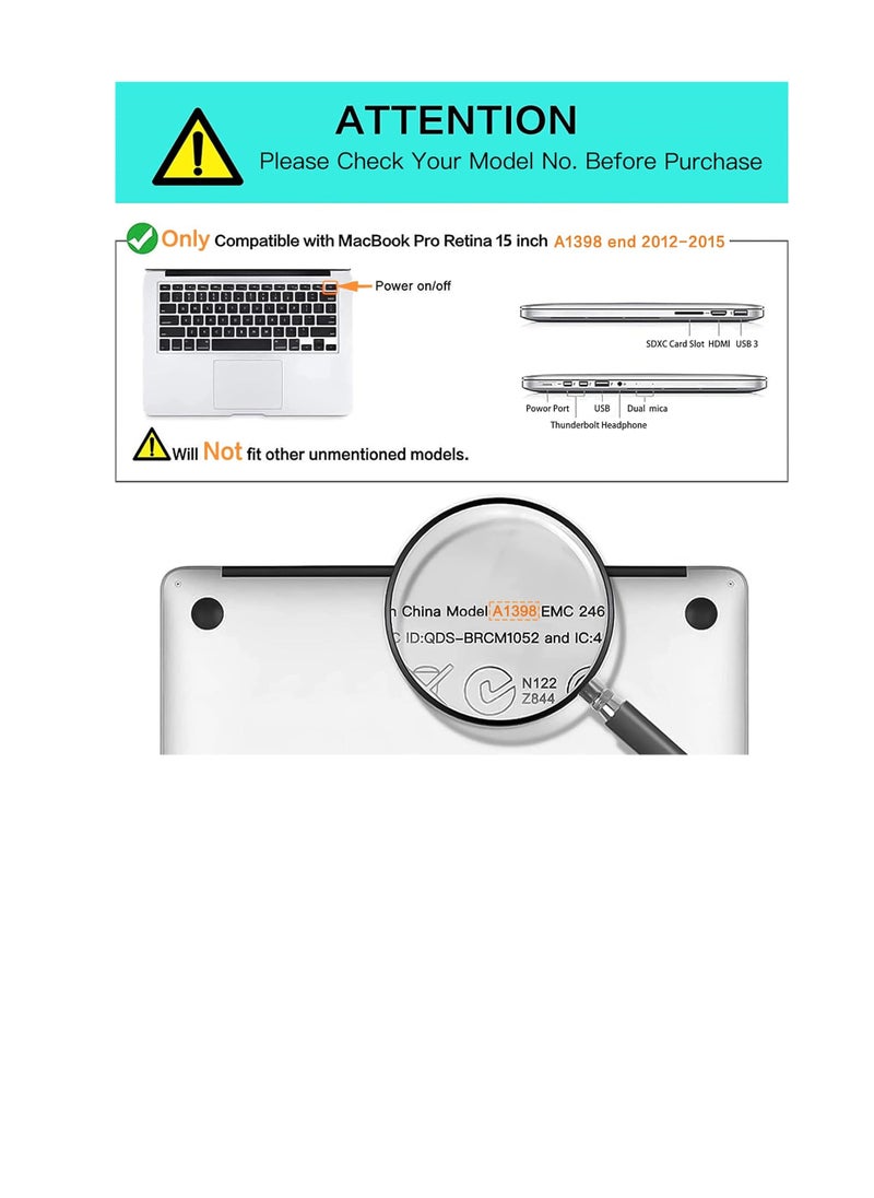 Generic Case Compatible For MacBook Pro 15 inch Case 2019 2018 2017 2016 Release A1990 A1707 with Touch Bar Plastic Hard Shell Case Black Color  - Image 5