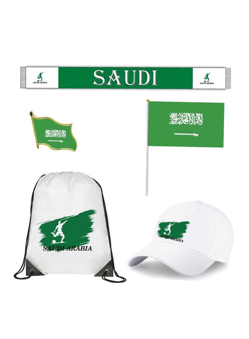 Saudi Arabia Combo Pack - Saudi National Day - Choose Your Favorite Combo - Cap - Scarf - Flag - Pin - Drawstring Bag - Image 1