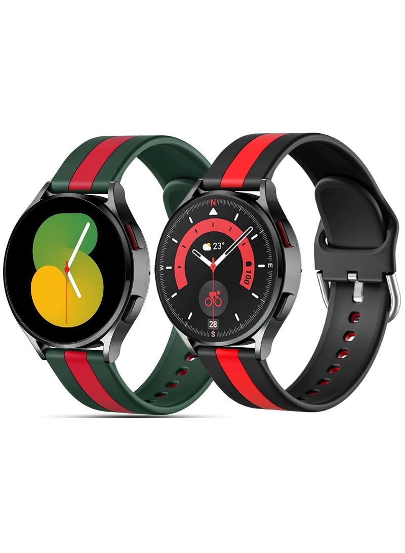 SOLARAE Band Compatible with Samsung Galaxy Watch 5 Band/Galaxy Watch 5 Pro Band/Galaxy Watch 5 Band for Women Men, 20mm Soft Silicone Band for Samsung Active 2 Watch Bands/Galaxy Watch 3 Band. - Image 1