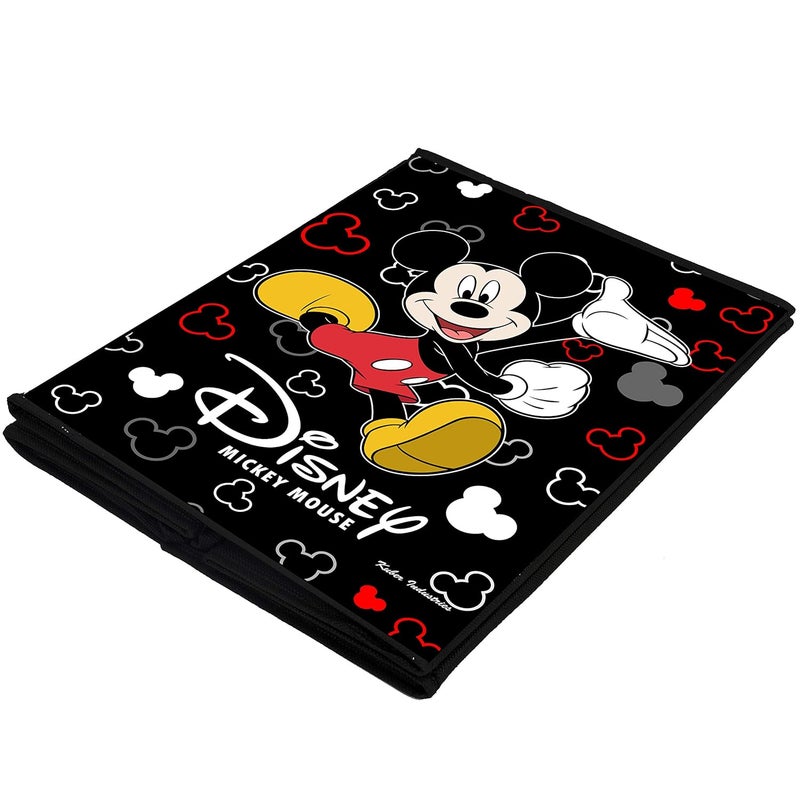 Kuber Industries Disney Mickey Mouse Print Non Woven Fabric Foldable Laundry Basket, Toy Storage Basket, Cloth Storage Basket with Handles (Black)-KUBMART3443 - Image 5