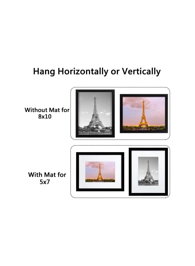 The Bros طقم إطارات صور من 5، عرض الصور 5x7 بدون مات، إطارات صور جدارية لديكور المنزل الريفي (أسود) (5x7 بوصة) - Image 2