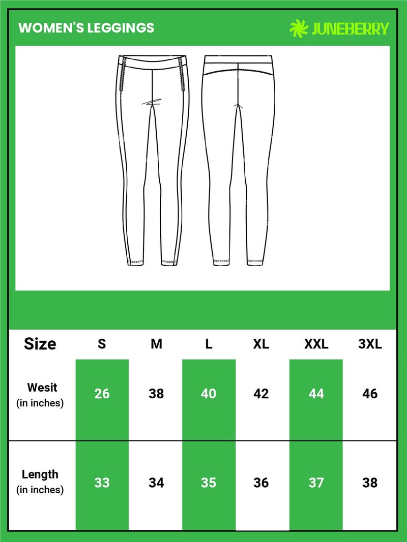 JUNEBERRY® Women’s Cotton Lycra Leggings Pack of 3 – Soft Stretchable Ankle Length Pants for Everyday Comfort & Casual Outfits | PO3_LNGS_DB_PK_WN_S - Image 5