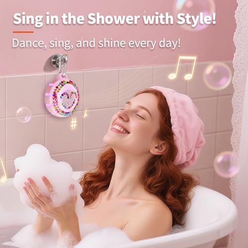 HEYSONG Bluetooth Shower Speaker + DIY Diamond Stickers – Great Gift for Girls - Image 4