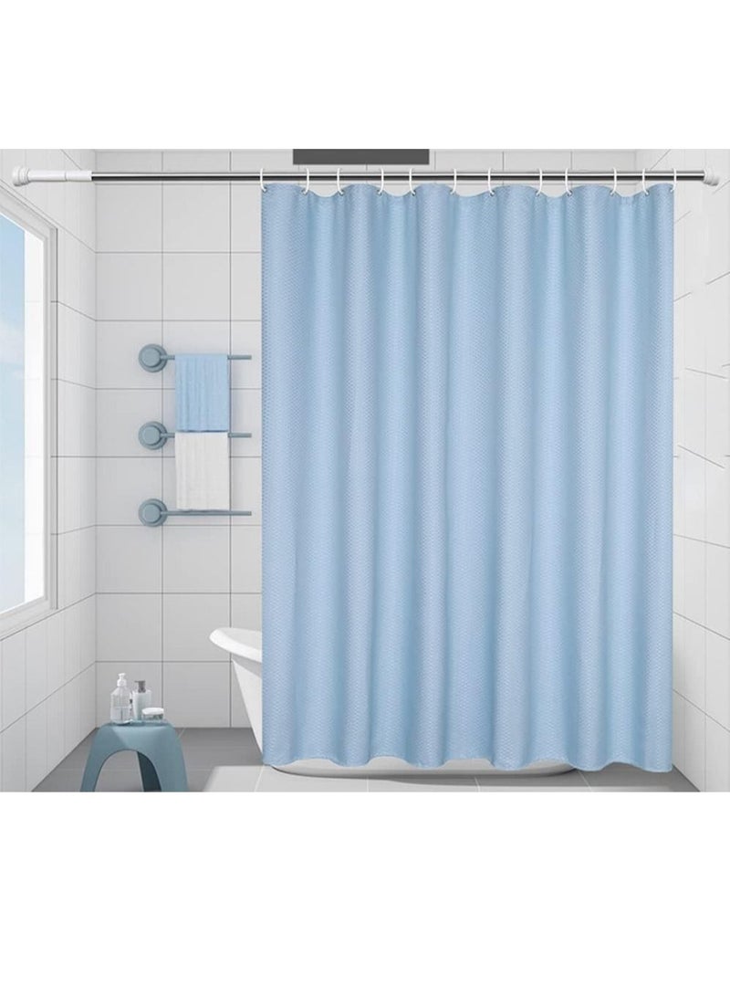 Rubik Premium Shower Curtain Waterproof Thickened Polyester Fabric Durable Mildew Stain Resistant Stylish Curtain (180 x 180 cm) Sky Blue  - Image 1