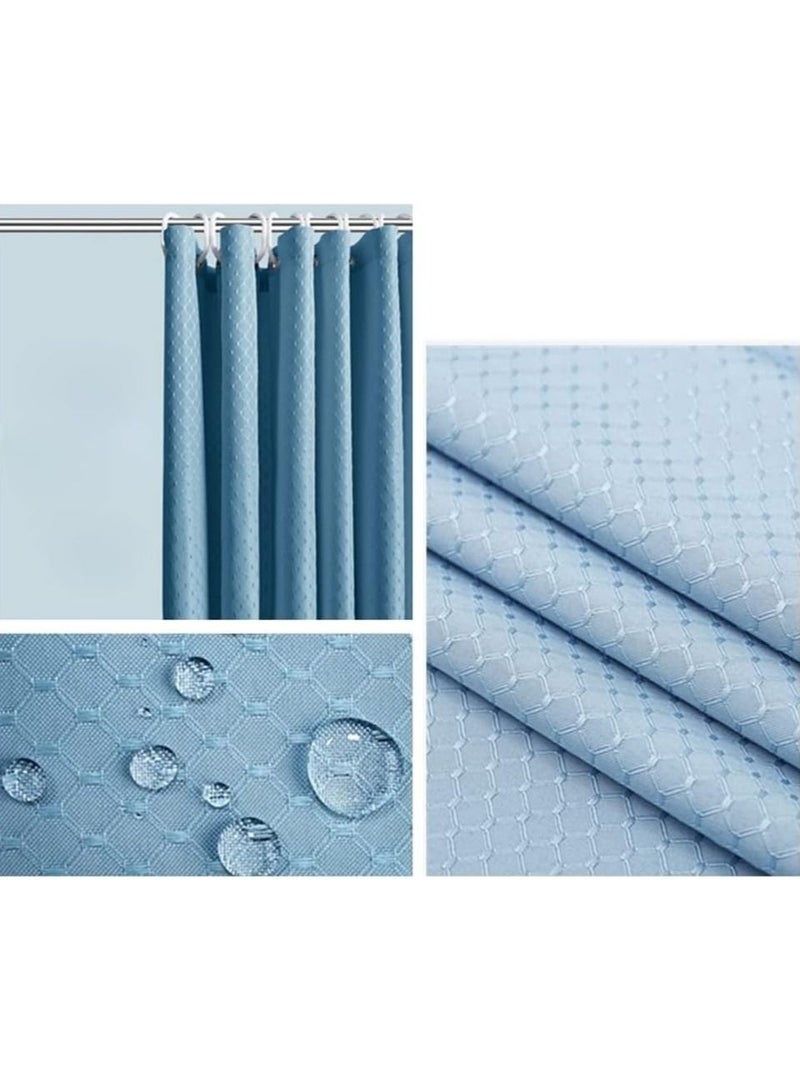 Rubik Premium Shower Curtain Waterproof Thickened Polyester Fabric Durable Mildew Stain Resistant Stylish Curtain (180 x 180 cm) Sky Blue  - Image 5