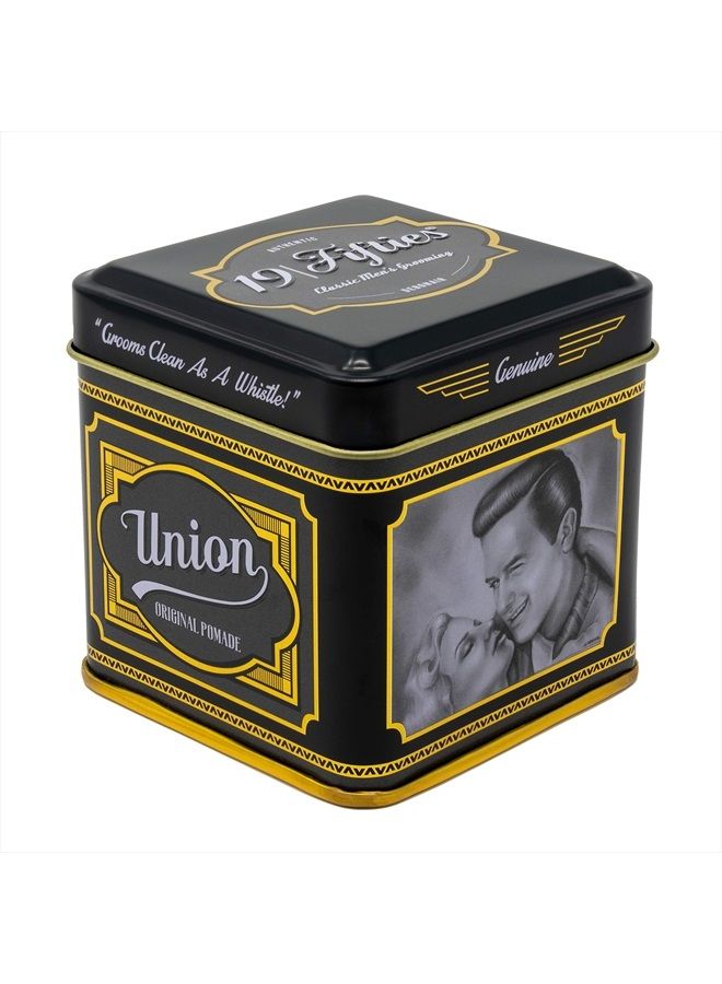 19Fifties Union Original Pomade For Men - 4oz Beautiful Tin | All Day Firm Hold, Easily Washes Out With Water, High Shine & Amazing Scent - Ideal For Pompadours, Side-Part Comb-Overs, & Slick-Back - Image 1