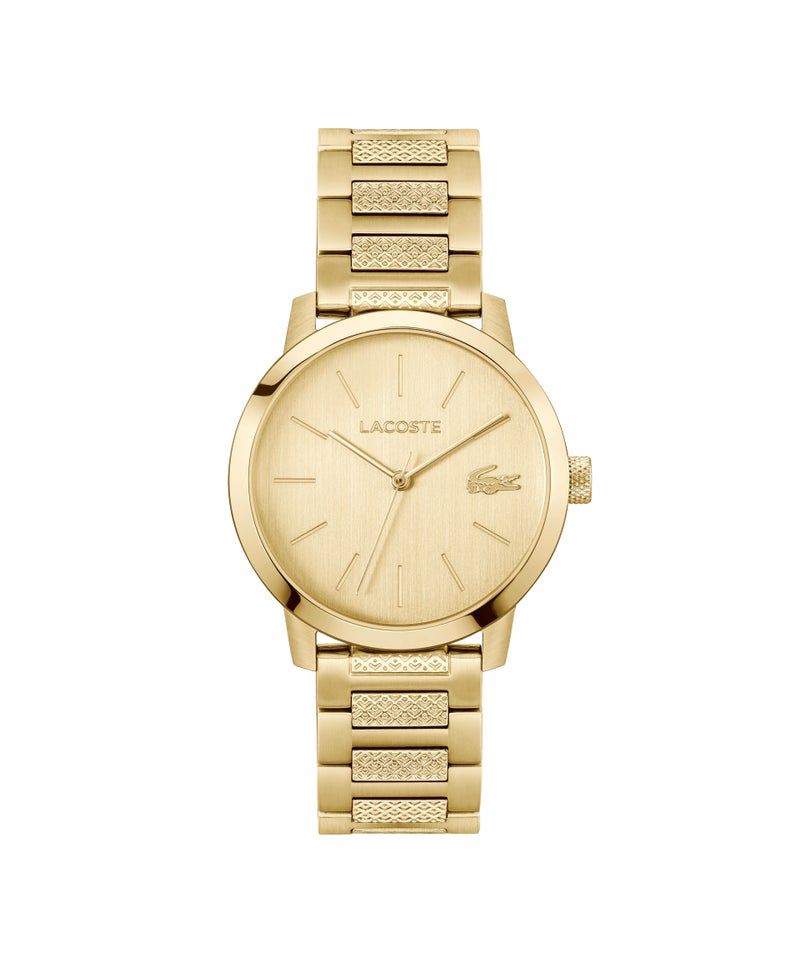 LACOSTE Round Analog Men'S Ionic Plated Thin Gold Steel Case  Watch - Image 3
