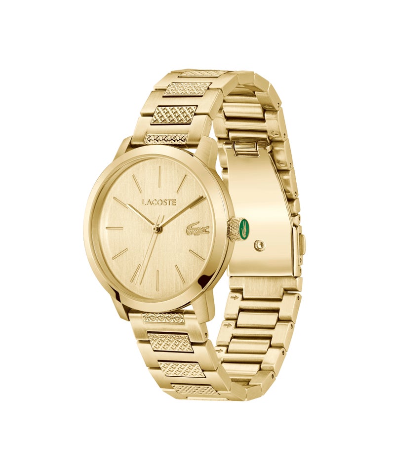 LACOSTE Round Analog Men'S Ionic Plated Thin Gold Steel Case  Watch - Image 1