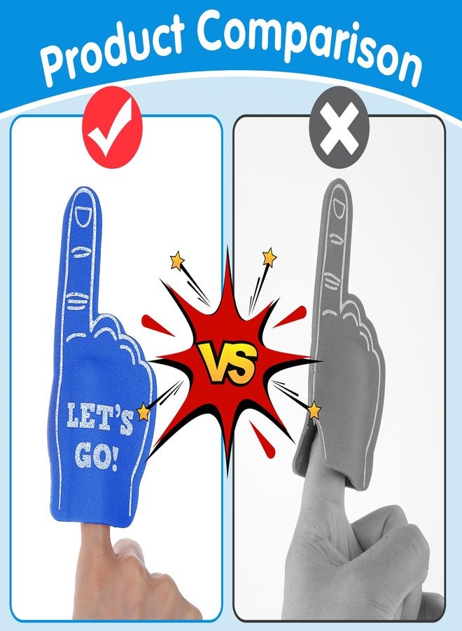 Aster 24 Pcs Mini Foam Fingers, Sport Fan Foam Finger, We're #1 Fan Foam Finger, Sports Themed Birthday Party Supplies Foam Hand Fingers Cheerleader Gifts for Sports Events(Dark Blue) - Image 5