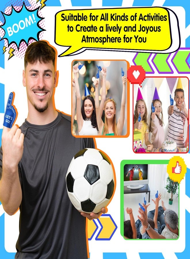 Aster 24 Pcs Mini Foam Fingers, Sport Fan Foam Finger, We're #1 Fan Foam Finger, Sports Themed Birthday Party Supplies Foam Hand Fingers Cheerleader Gifts for Sports Events(Dark Blue) - Image 4