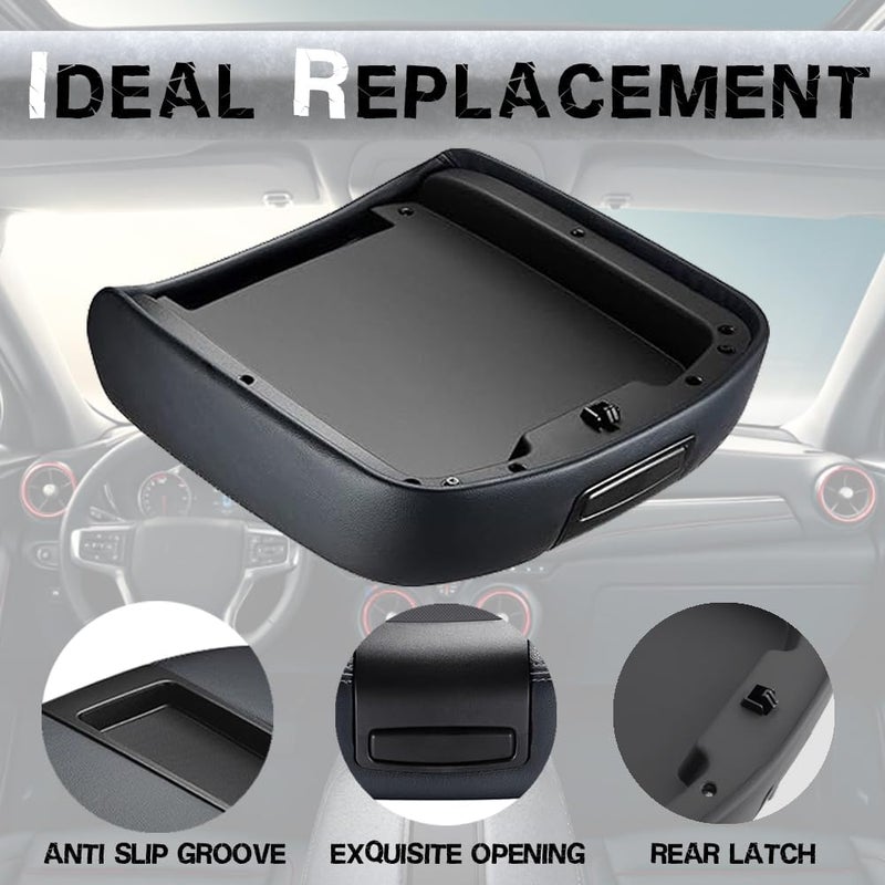 Citumo Center Console Armrest Lid Cover for 2007-2013 Silverado, Tahoe, Suburban, Avalanche, Sierra, Yukon XL - Black - Image 4