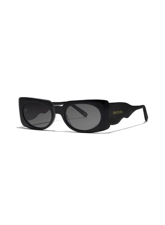 30Sundays Piper,Women Sunglasses, Rectangle Sunglasses, UV Protection: UV400 (Black,Grey)