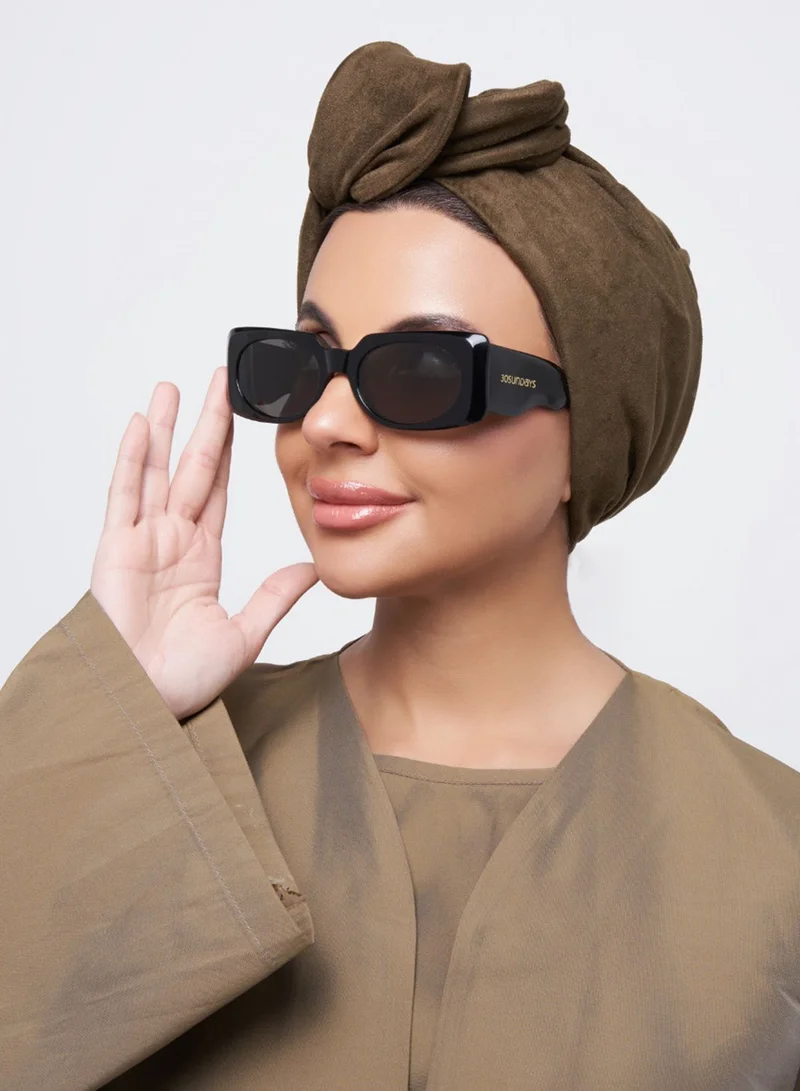 30 سندايز نظارات شمسية نسائية Piper مستطيلة بحماية UV400 (أسود، رمادي)