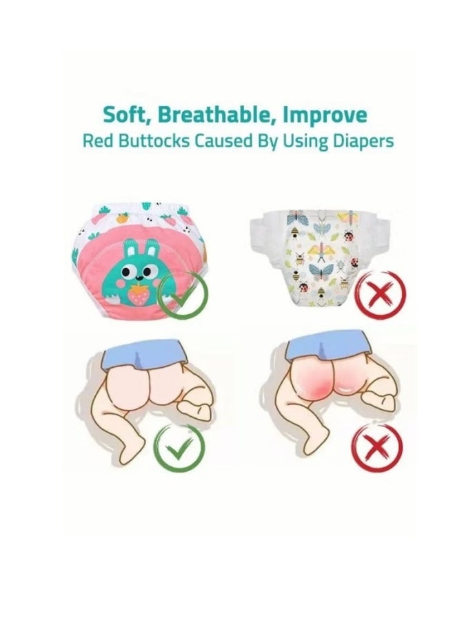 DOOKOO 2 Piece Potty Training Underwear, 6 Layers Breathable Cotton Absorbent Trainer Pants for Toddler Baby Boys Girls Waterproof - Image 1