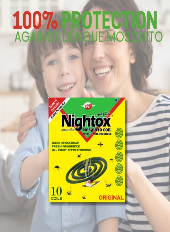 Nightox mosquito Coil Yellow - 5 Boxes (50 PCS) | Effective Mosquito Repellent for Indoor & Outdoor Use | Long-Lasting Protection - Image 4