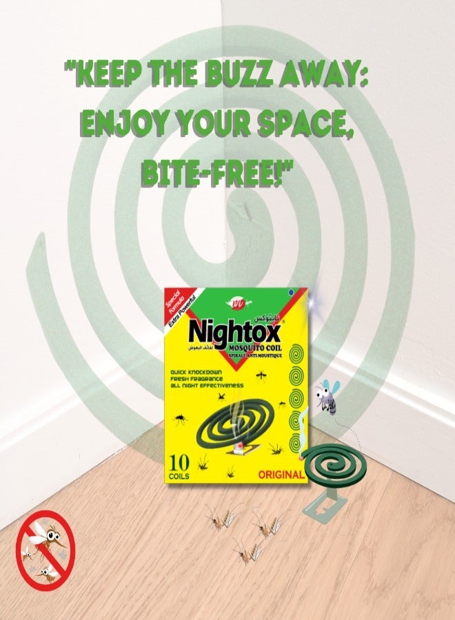 Nightox mosquito Coil Yellow - 5 Boxes (50 PCS) | Effective Mosquito Repellent for Indoor & Outdoor Use | Long-Lasting Protection - Image 5