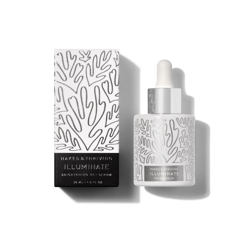 Naked + Thriving Naked & Thriving Illuminate BC+ Face Serum | Hyaluronic Acid, Vitamin C, Bakuchiol | Organic, Vegan, & Naturally-Derived Skin Care | For Mature Skin, Visible Spots and Wrinkles (1.0 fl oz/30 mL) - Image 1