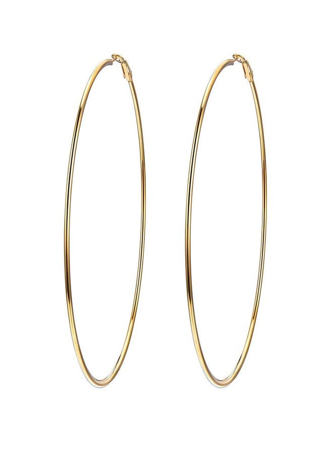 PROSTEEL 18K Gold Plated Hoop Earrings for Women Statement Jewelry Circle Round Earrings - Image 1
