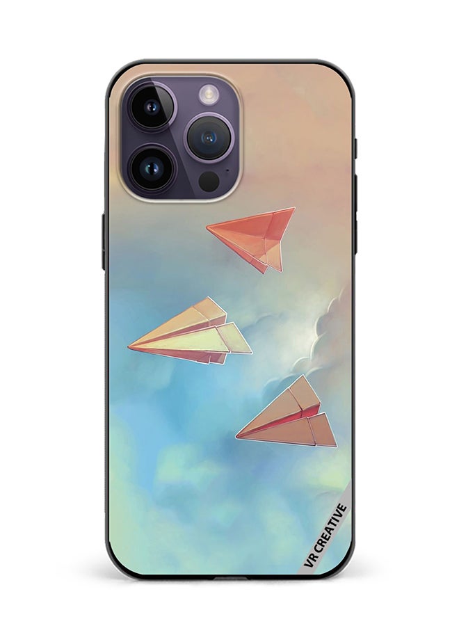 VR CREATIVE Protective Case Cover For Apple iPhone 16 Pro Max Paper Plane Design Multicolour