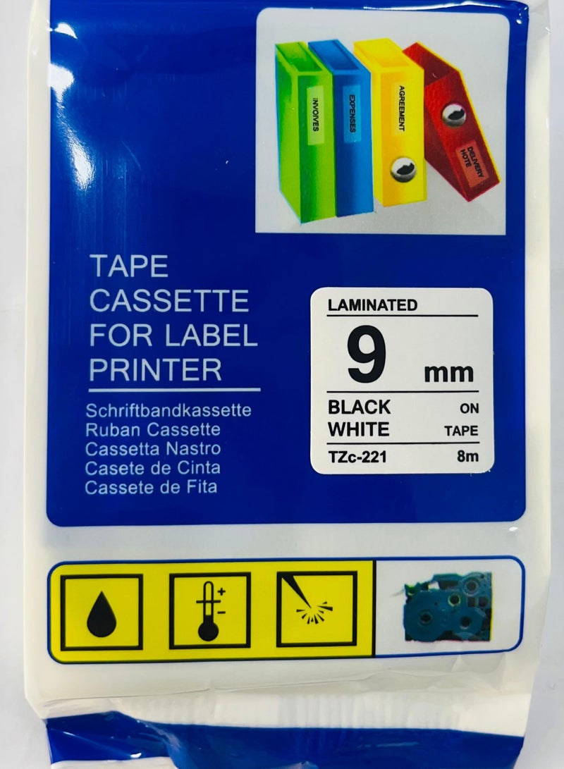 Generic BROTHER COMPATIBLE Label Printer Tape, 9 mm Width, Black/white - Image 3
