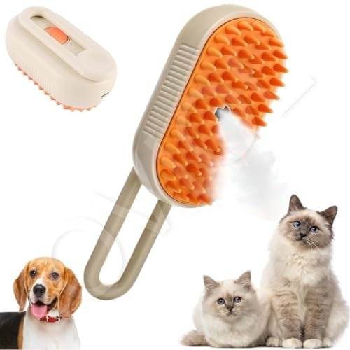 OVIOL Steam Brush for Dog Cat Steam Brush 3 in 1 Water Brush for Dogs Silicone Massage Dog Comb Electric Multifunctional Water Brush Spa for Dogs USB-Rechargeable Steamy Brush for Pet (Multicolor) - Image 1