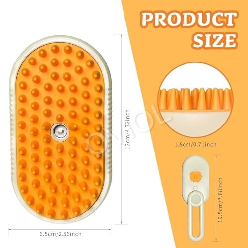 OVIOL Steam Brush for Dog Cat Steam Brush 3 in 1 Water Brush for Dogs Silicone Massage Dog Comb Electric Multifunctional Water Brush Spa for Dogs USB-Rechargeable Steamy Brush for Pet (Multicolor) - Image 2