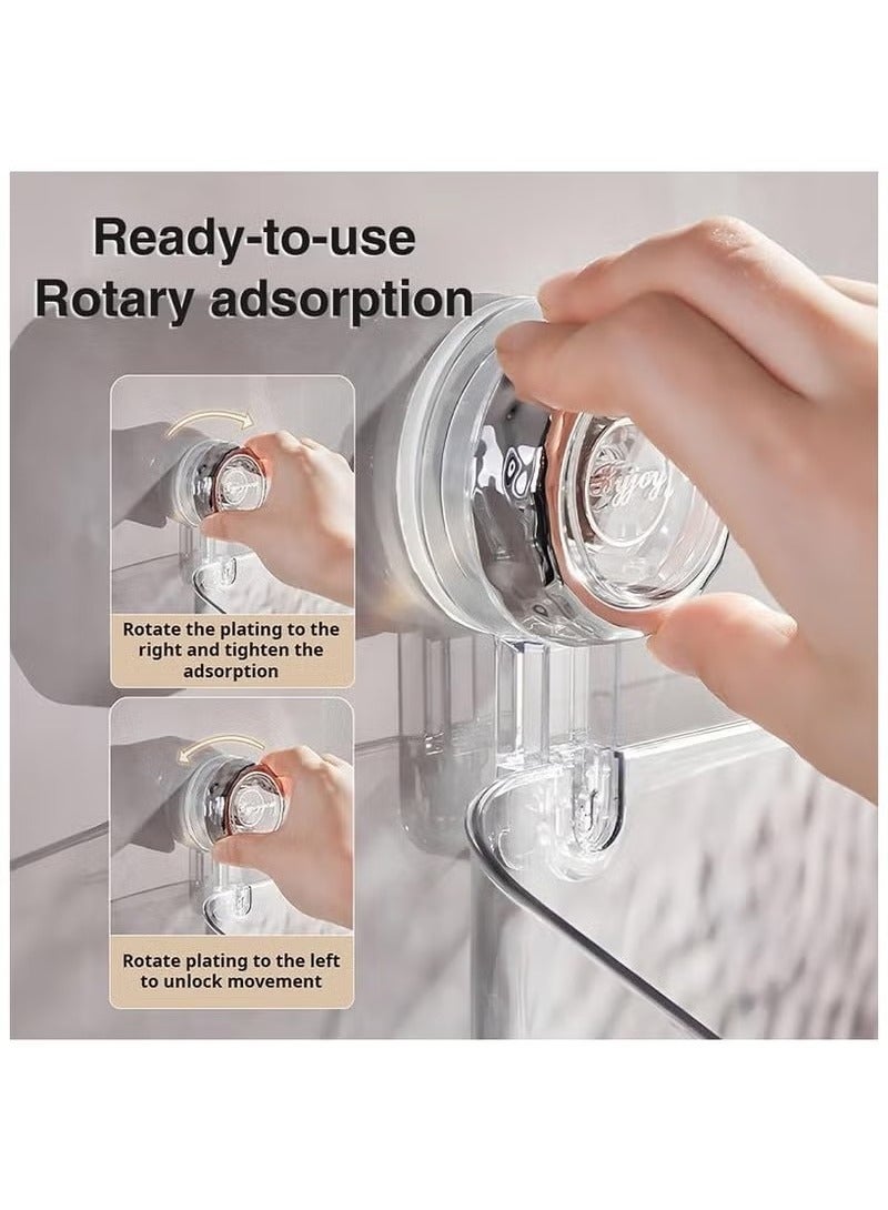 Beauenty 1pc Shower Suction Cup Caddy Light Luxury Style Glacier Pattern Suction Cup Shelf Shower Shelf Basket Shower Dispenser Soap Organizer Suction Cup Storage Rack - Image 3