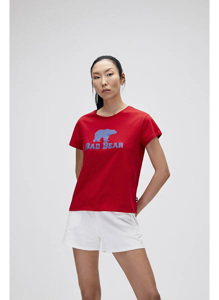 باد بير Women's Bright Red T-Shirt Logo Tee