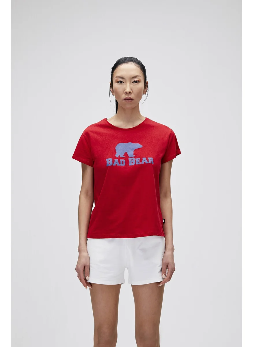 Bad Bear Women's Bright Red T-Shirt Logo Tee