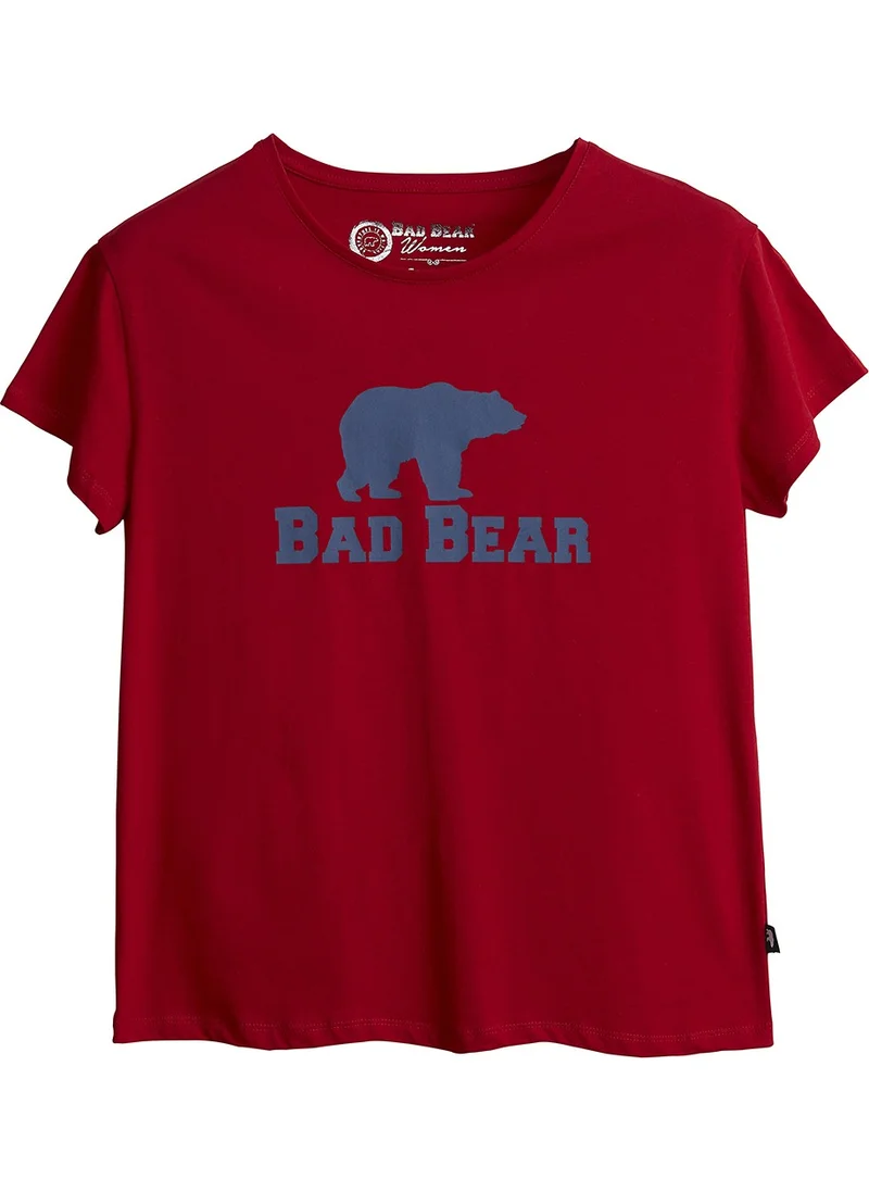 Bad Bear Women's Bright Red T-Shirt Logo Tee