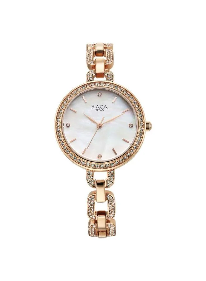 تيتان Women Analog Display Watch With Rose Gold Metal Strap - 95272WM01
