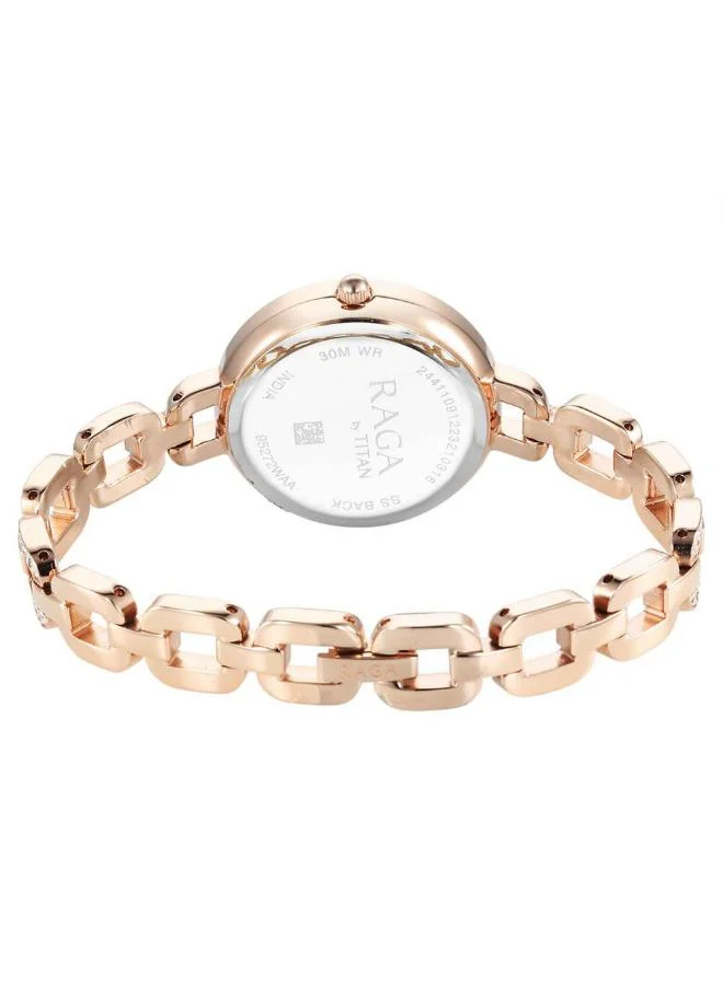 تيتان Women Analog Display Watch With Rose Gold Metal Strap - 95272WM01